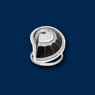 Ring mit Nautilus schwarz