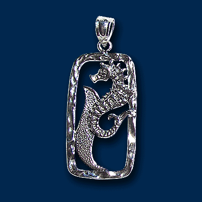 Einzelstück: Seepferdchen im Seegras Amulett