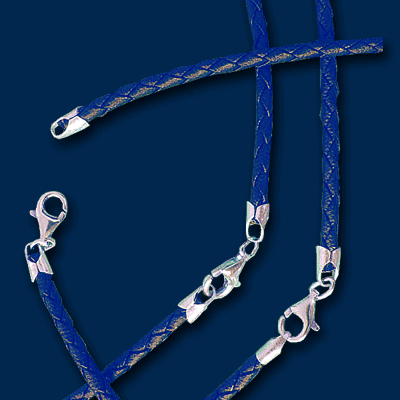 Kunstlederband royalblau geflochten Ø 2,5 mm