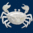 Krabbe mit Perlmutt silbergrau -Einzelstück -