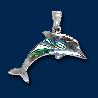 Delfin mit Abalone, RS Silber glatt