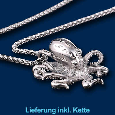 Octopus aus Edelstahl - silber