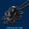 Octopus aus Edelstahl - schwarz