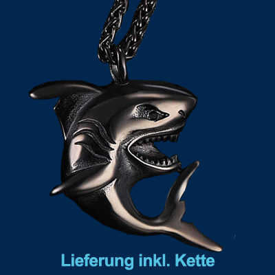 Hai aus Edelstahl - schwarz