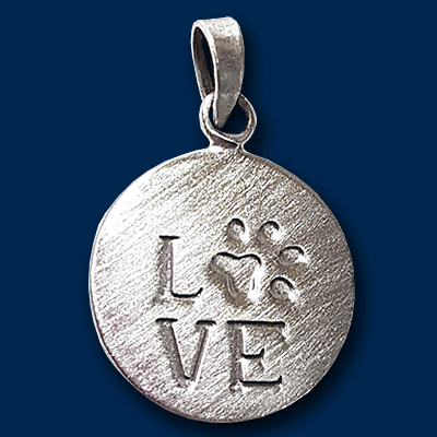 Amulett rund “Love” mit Pfote